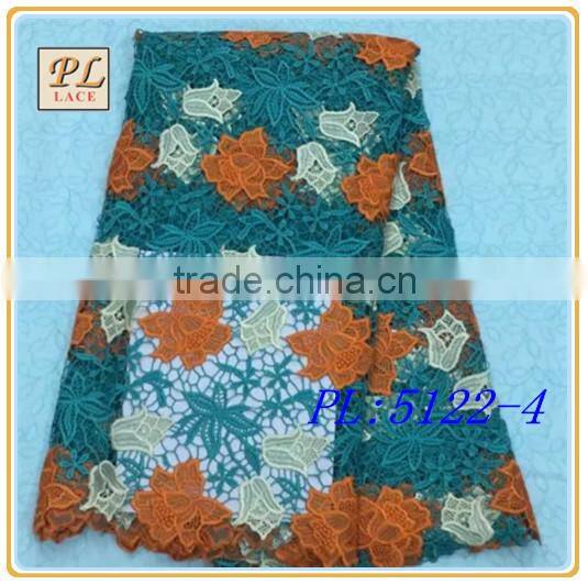 2015 latest fashion dress embroidery water soluble guipure lace fabric