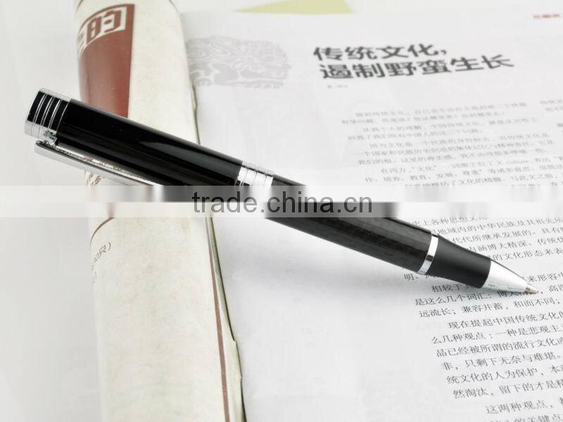 metal cecrable etching carbon fiber ball pen with spring inside TC-CF005
