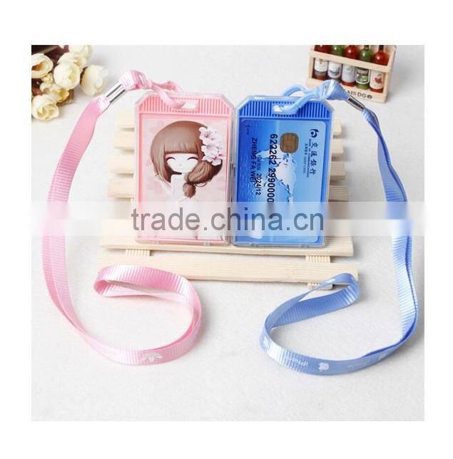 Custom logo lanyard student ID name card holder lanyard work card sleeve lanyard