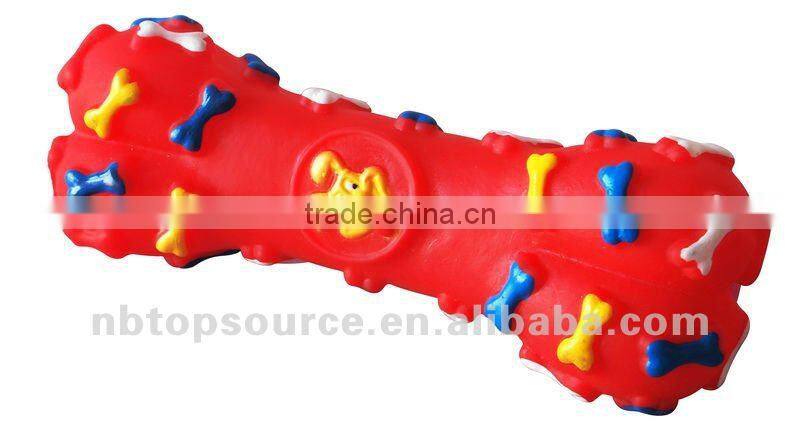 Mini Cute Vinyl Soft Dumbbell Shaped Kids Dog Pet Toys for promotion