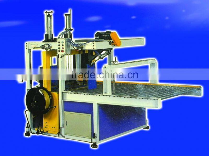 High speed fully automatic cardboard box folder gluer with automatic strapping machine