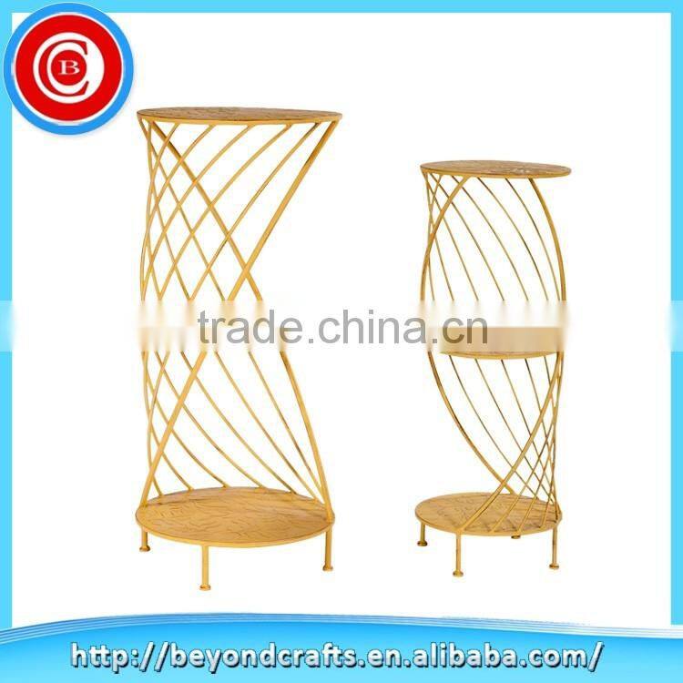 China wholesale 2-tiers yellow metal storage rack / storage rack shelves