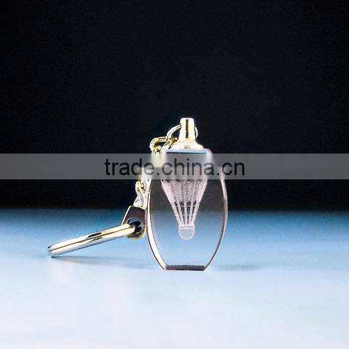 Engraved Transparent Custom Logo 3D Crystal Ball Keychain For Company Employees Christmas Gift