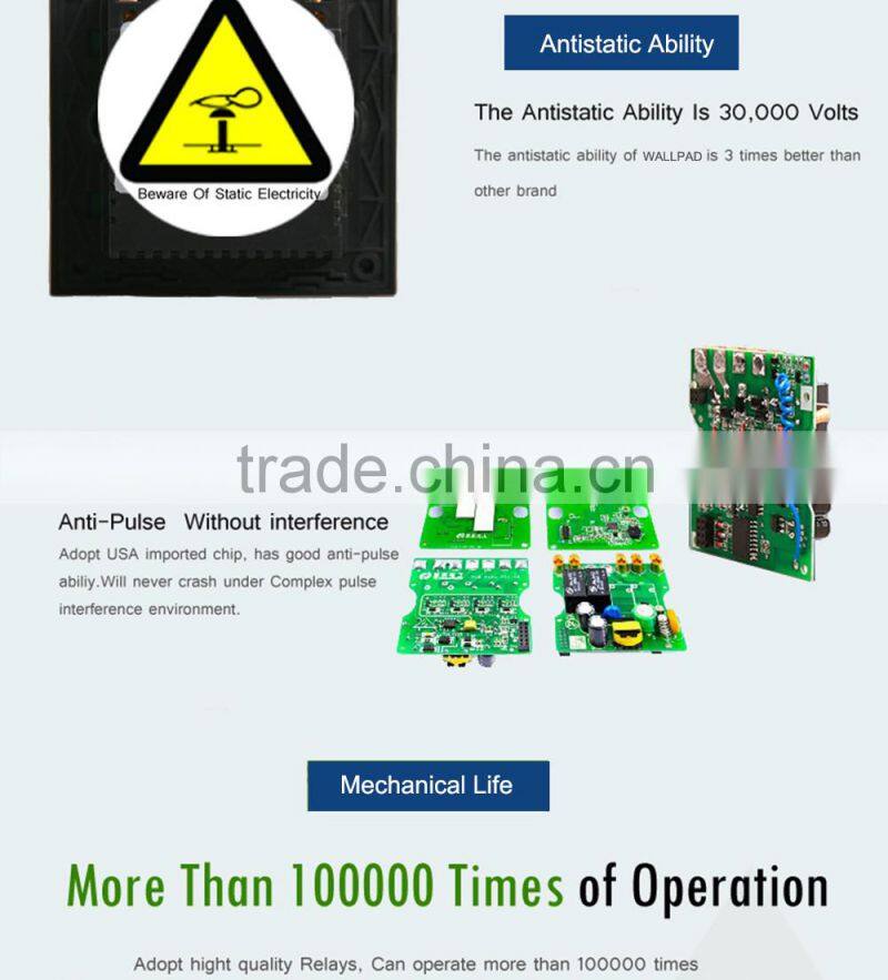 CE Approved Wallpad 86 Standard Brown Brushed Metal Frame LED BackLight 1Gang Touch Light Switch