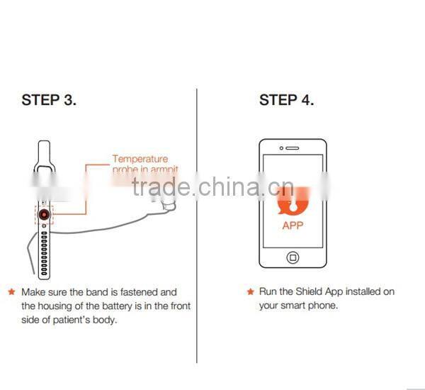 4 colors long time standby wireless body thermometer supported Smart phone Apps bluetooth CR2032 battery
