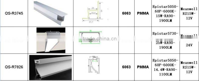 recessed Linear light 130lm/w Samsung 5630/ Epistar 2835 6000k/3000k/4500k/5000k