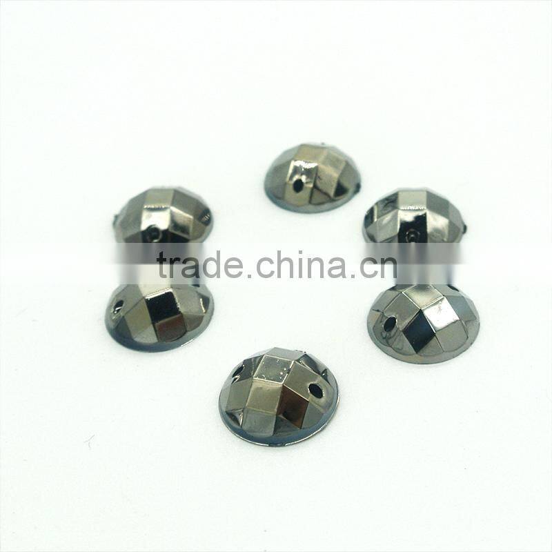 KA1 round chessboard flat back acrylic stone two holes sewing on craft apparel garment accessories decoration fitting