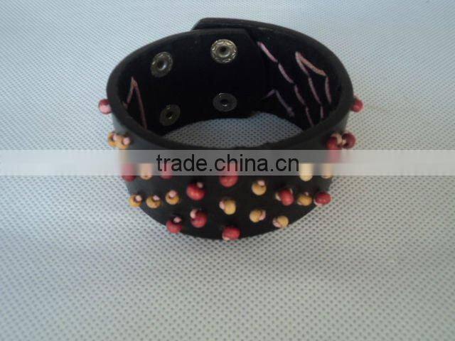 punk rivet bangles Bracelet leather women fashion design USA style factory direct