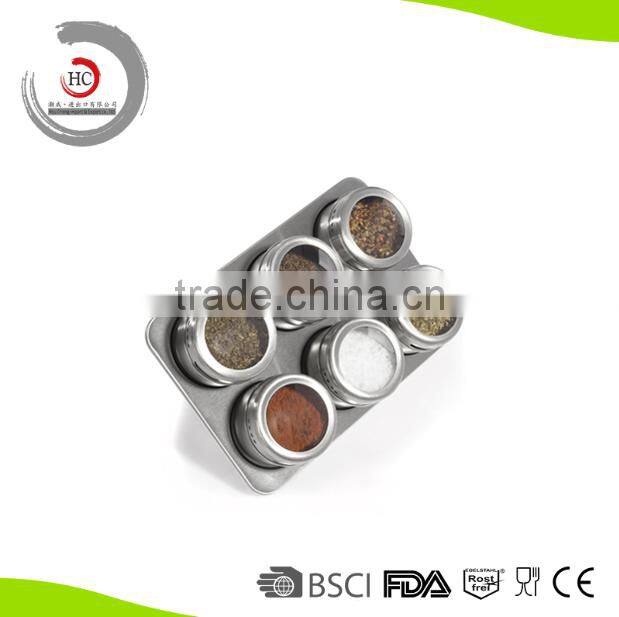 Reusable stainless steel magnetic spice tin magnetic spice rack magnetic spice jar HC-MS16