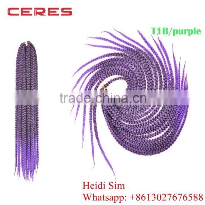 100% Japanese fiber factory price Jumbo box braid crochet braids with synthetic hair crochet braid hair