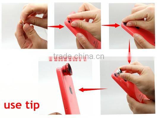 Universal Circle Clip 0.67X wide angel+ macro lens for mobile phone