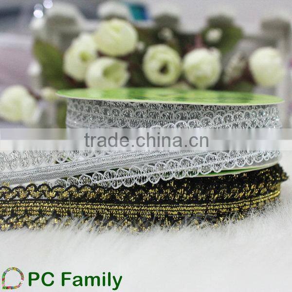 5/8 Hot sale gold silver metallic elastic ribbon