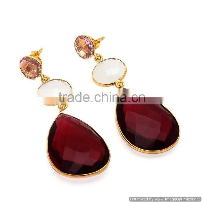 Loyal Promise Red Garnet Hydro Earring, Fine Silver Jewellery, 925 Silver Jewellery