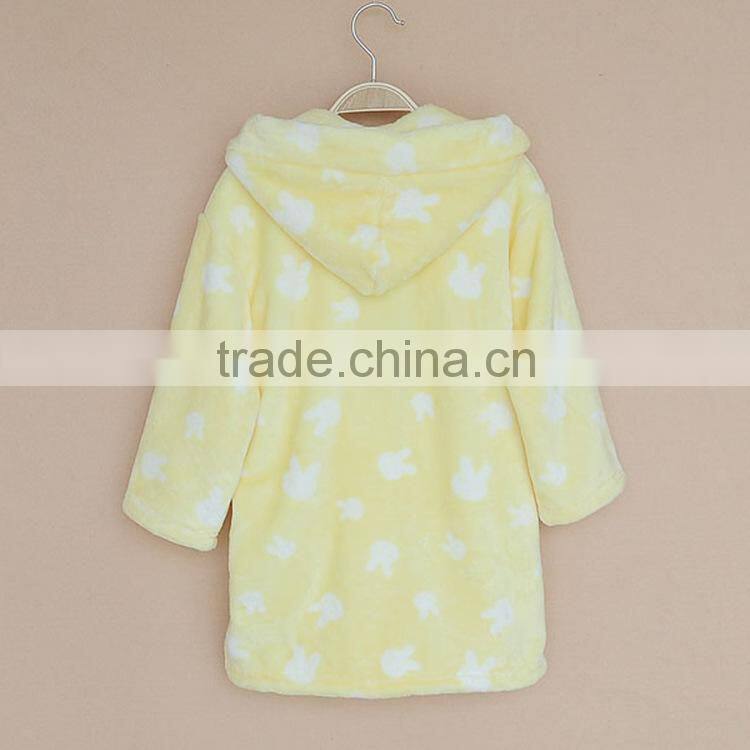 Printing Plush fleece bathrobe Pajama Fleece gowns for Kids