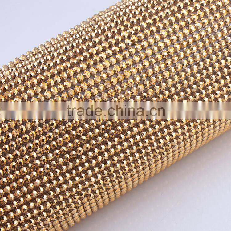 3MM Gold Plastic flatback resin rhinestone sheet rhinestone mesh