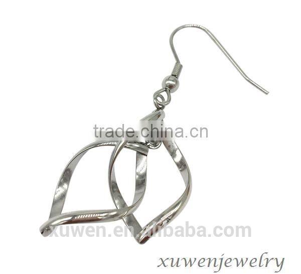 hollow stainless steel fancy design hanging earrings
