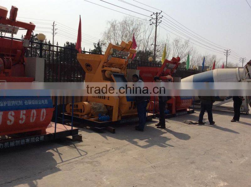 Price Of Portable JS500 Double Horizontal Axle Concrete mixer For sale