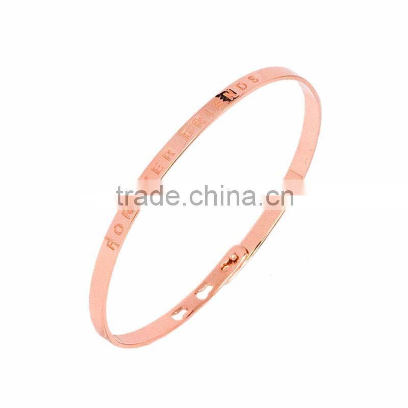 Memories Bangles with Customize Design Word 'FOREVER FRIENDS' with 4mm/7mm Width