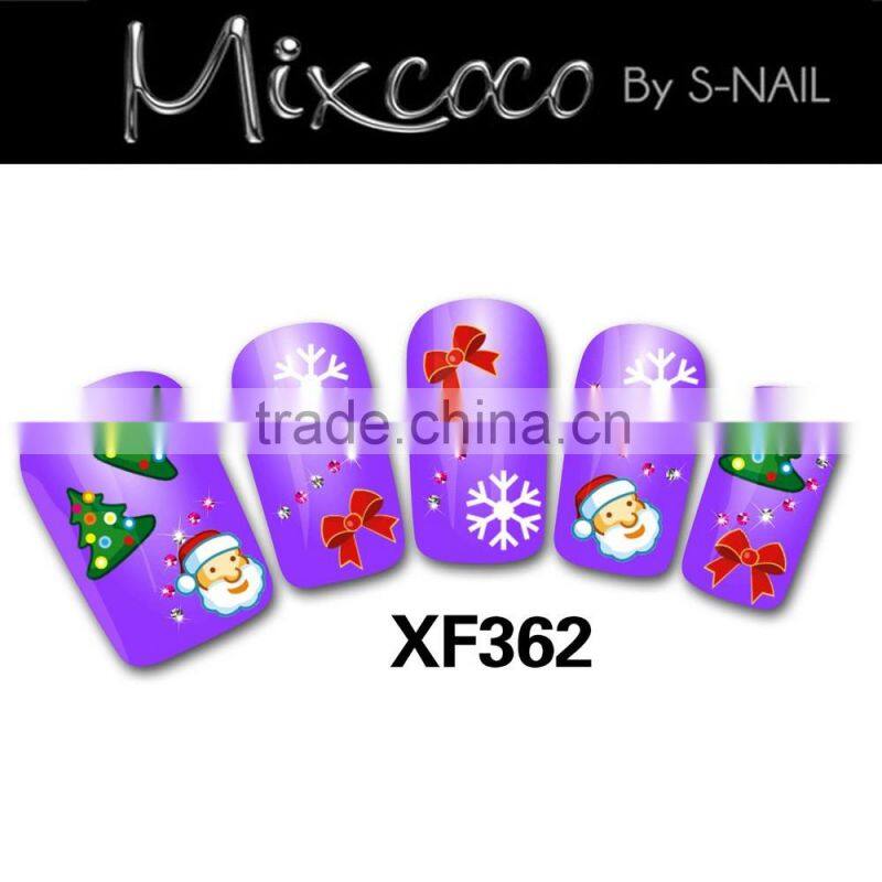 Professional Christmas design water transfer nail art stickers