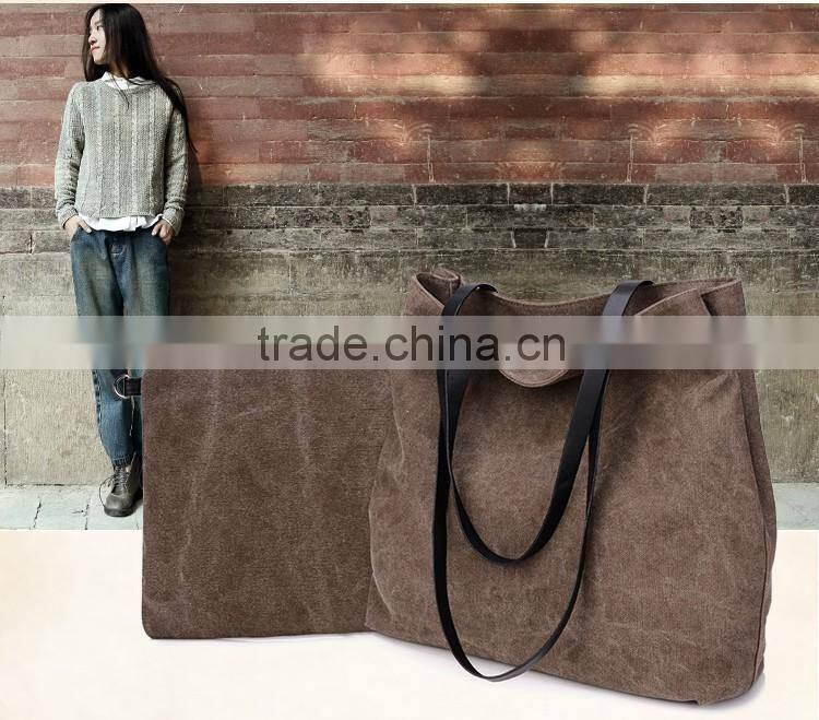 Custom lady Tote Handbags with leather handle