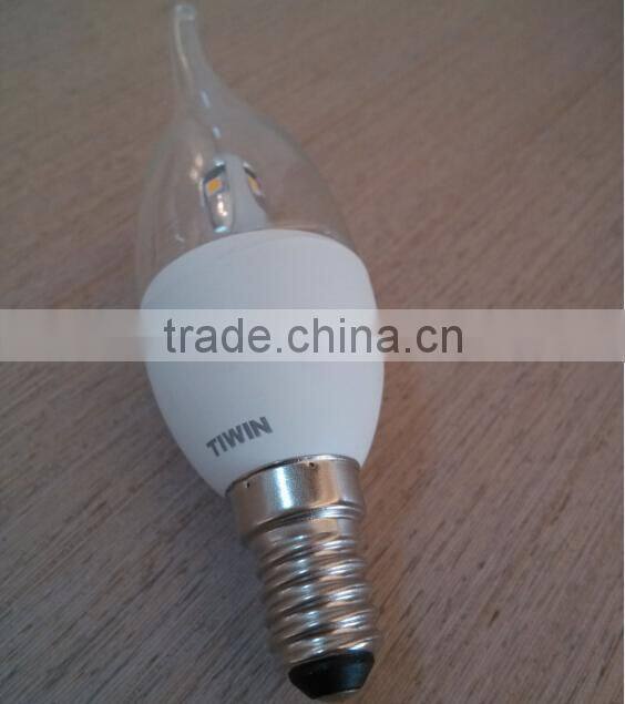 TUV GS CE ROHS CERTIFICATE E14 4W led twisted led bulb candle light