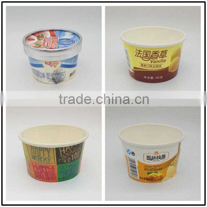 Customized Logo 6oz PE Coated Paper Ice Cream Cups With Lids