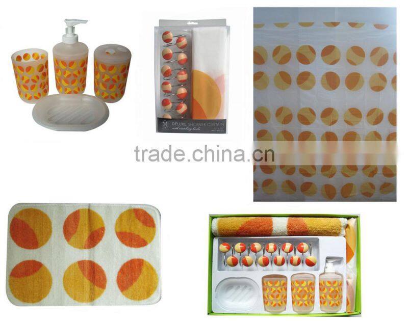 Colourful pp material plastic complete bathroom sets