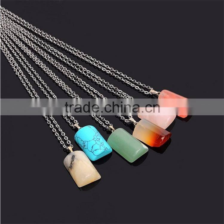 2016 New design fashion gemstone necklace pendant necklace gemstone jewelry