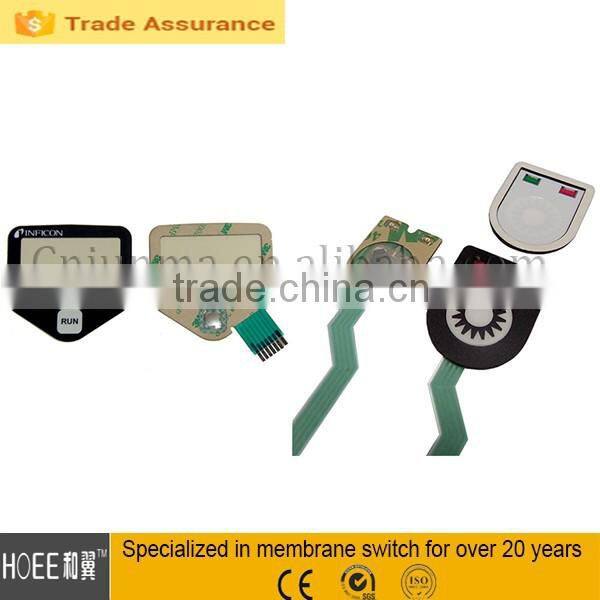 Low cost and reliable top overlay tactile bttons waterproof LED membrane keypad switch rubber key cover the enclosure