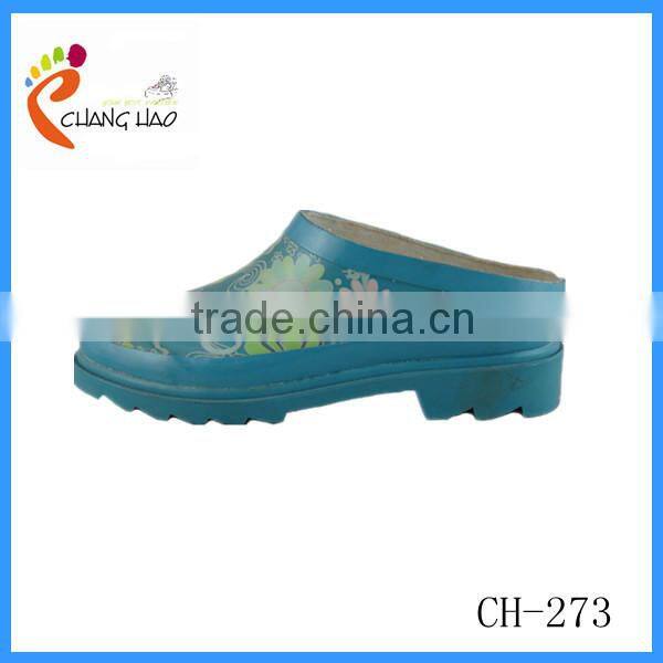 2013 New Style Bule Flower Ankle Rubber Western Wellingtons
