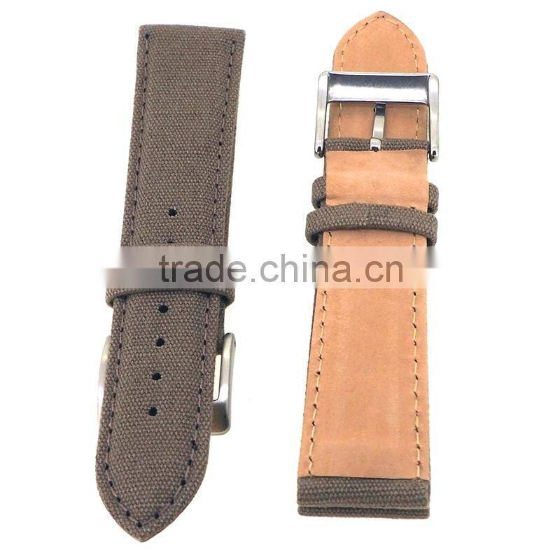 20mm 22mm Suede Leather Watch Band With Canvas
