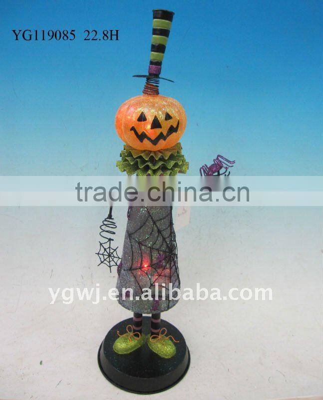 handpainted metal halloween pumpkin man decoration