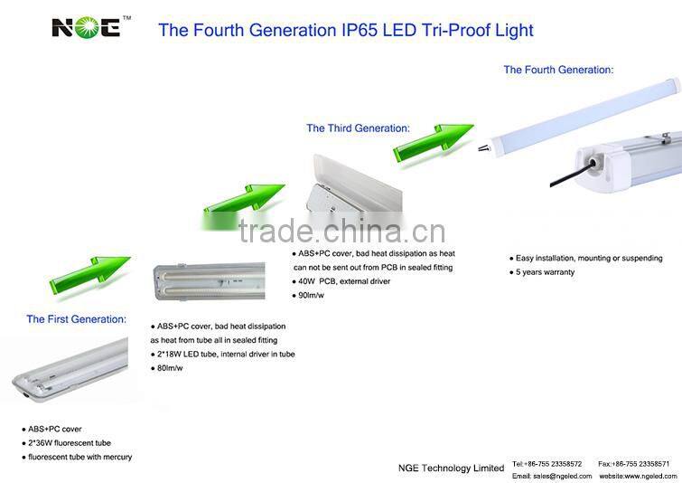 Waterproof led tri-proof light ip65 led vapor light 120cm 40w vapor lighting