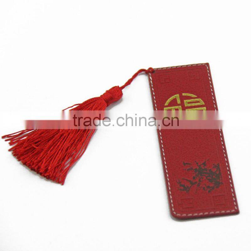 leather bookmark with tassel lace