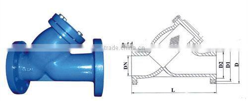 y type strainer dimensions