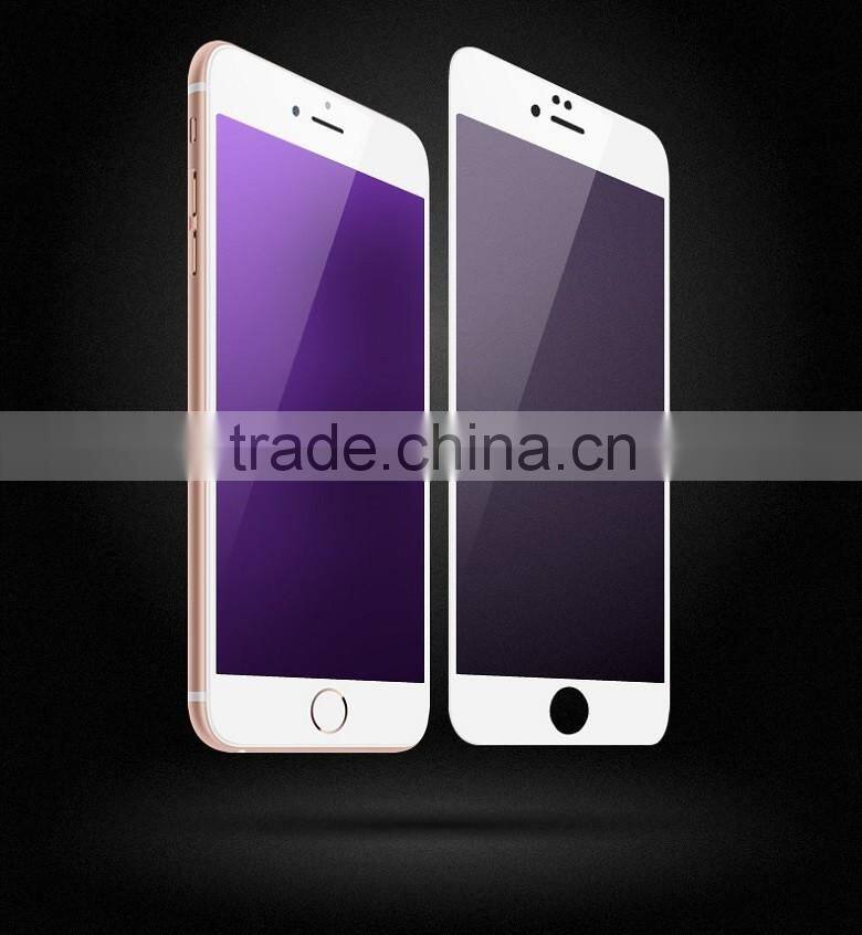 Factory directly full cover 3d curved edge antui blue light tempered glass screen protector for iphone 7