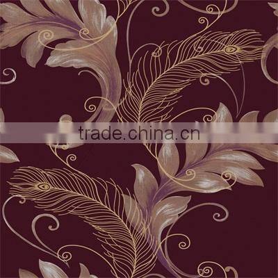 New popular beautiful heavy embossing vinyl wallpaper/ home wallpaper design