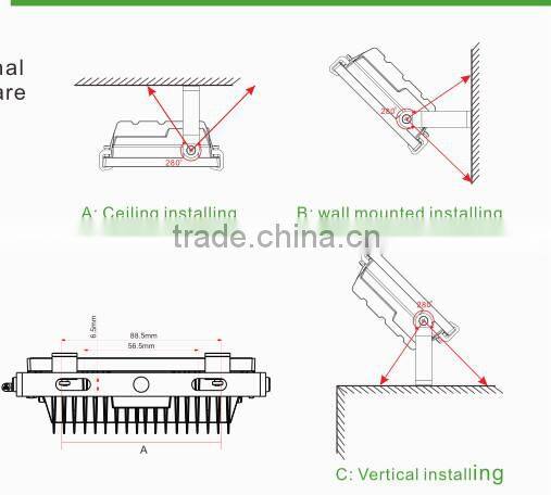 Shenzhen Supplier 50w led flood light IP66 rate, EMC3030,95lm/w, PF>0.95,ra>80,CB/GS/SAA, 5 years warranty