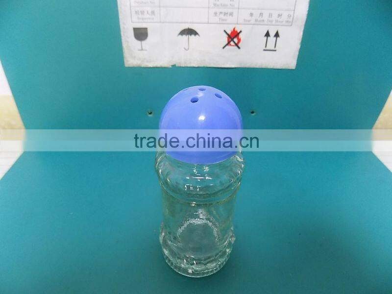 Fancy glass flavour jar with plastic cap