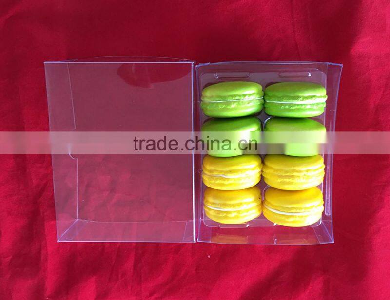 8 pcs food pack clear plastic macaron box printed with PET inner food trays food industrial use and grade plastic type 5 macaron