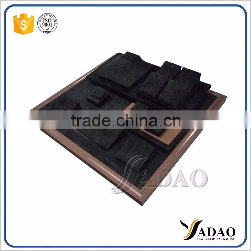 luxury collection wooden small size Black velevt jewellery window display supplier