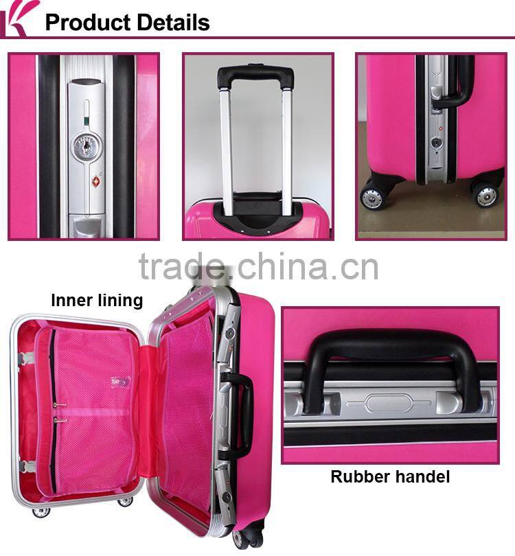 20 Inch Black Color Cheap Trolley Suitcase With 4-Wheels