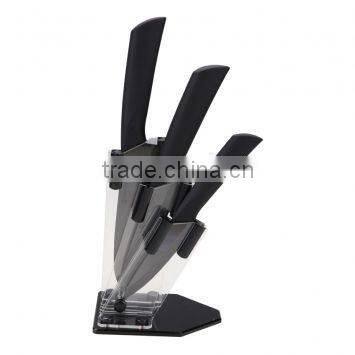 CK-6004 4 PCS Ceramic New design kitchen knife set with Acrylic block kitchen chef knife set