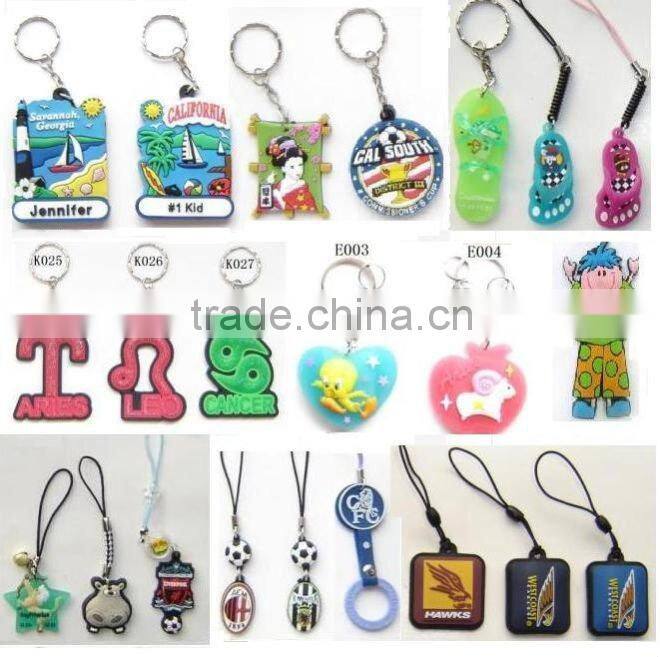 customize 3d and 2d figure patern cheap promotional turbo keychain