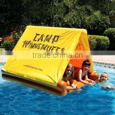 customize inflatable water pup tent / kids inflatable water bed with cover adults