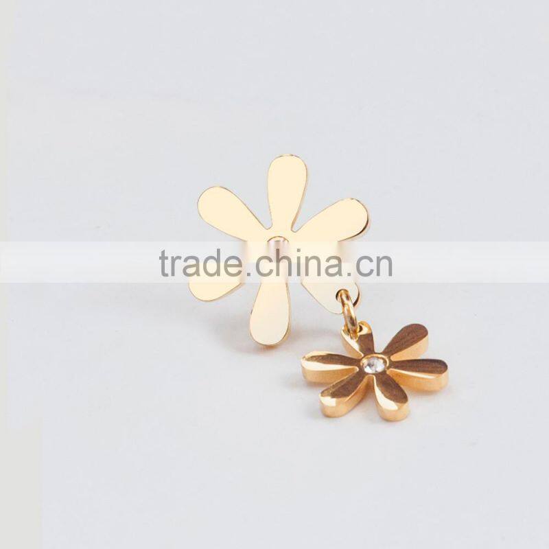 Long Connected Flower Necklace Stainless Steel Women Jewelry Sets Wholesale
