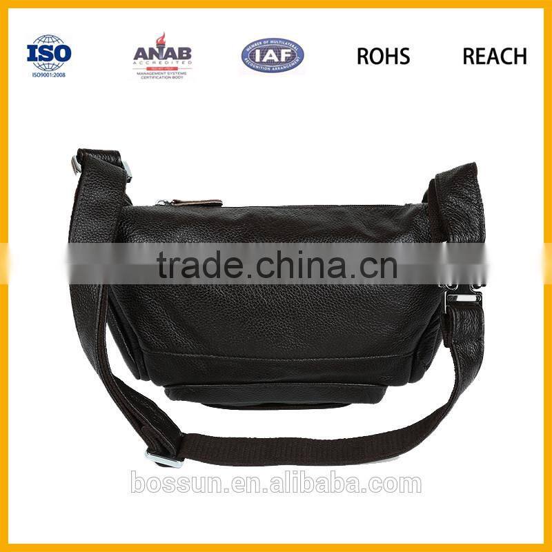 Black Men Genuine Leather Waist Bag High Quality Waterproof