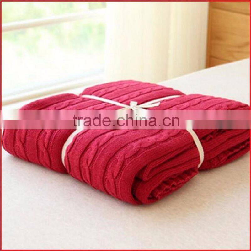 Thermal Natural 100% Cotton Knit Throw Blanket for Couch Bed