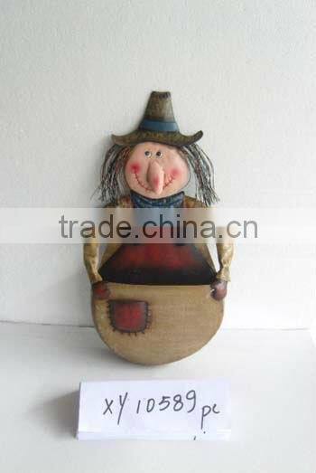 wrought Iron witch harvest pumpkin Halloween painted craft wholesale