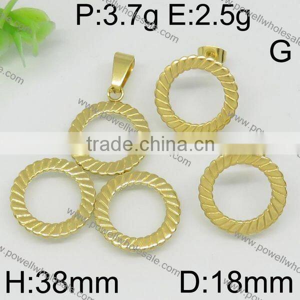 Fashion made in china stainless steel 24k saudi gold jewelry set